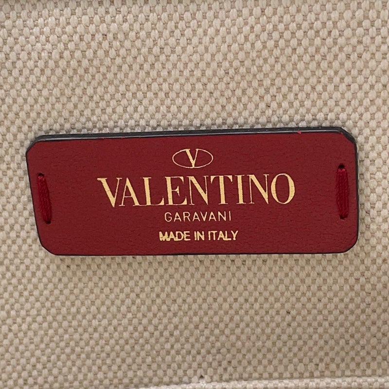 ヴァレンティノ・ガラヴァーニ トートバッグ VLTNロゴ ロックスタッズ キャンバス/レザー TW2B0D21FWB VALENTINO 黒