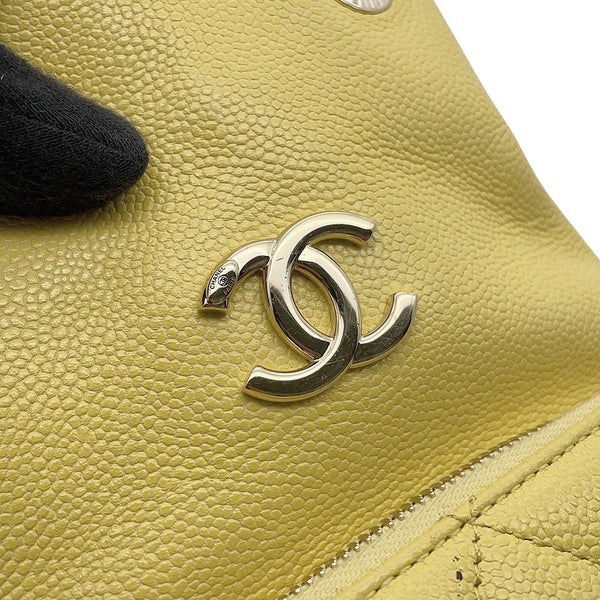 シャネル チェーンショルダーバッグ マトラッセ ココマーク キャビアスキン CHANEL