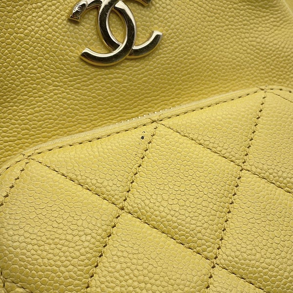 シャネル チェーンショルダーバッグ マトラッセ ココマーク キャビアスキン CHANEL