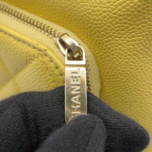 シャネル チェーンショルダーバッグ マトラッセ ココマーク キャビアスキン CHANEL