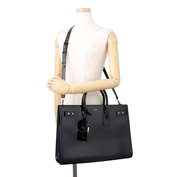 サンローランパリ ビジネスバッグ サック ド ジュール ラージ パテント レザー 631526 SAINT LAURENT PARIS ２wayショルダー メンズ 黒