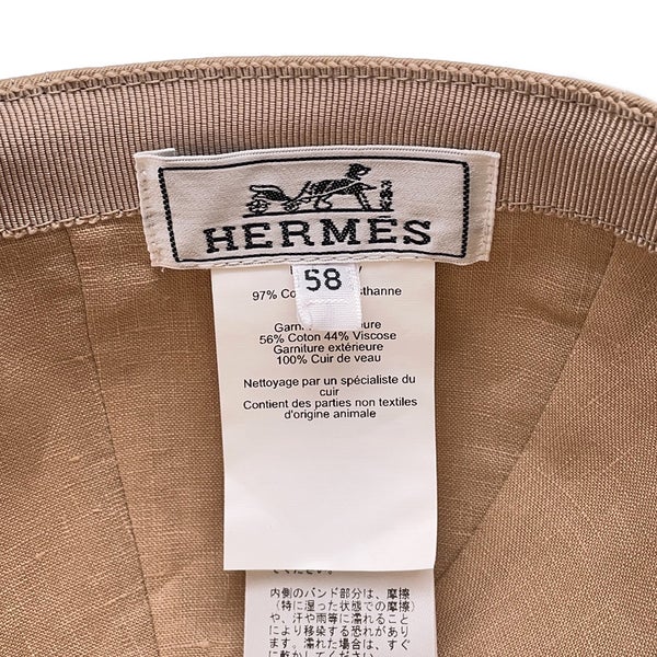 エルメス キャップ マイルス コットン サイズ58 HERMES 帽子