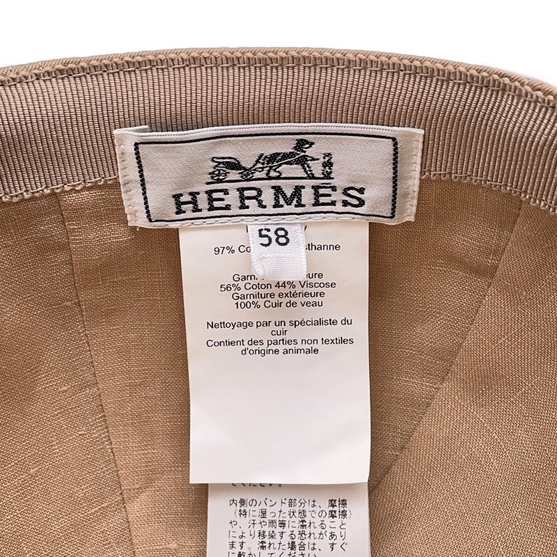エルメス キャップ マイルス コットン サイズ58 HERMES 帽子