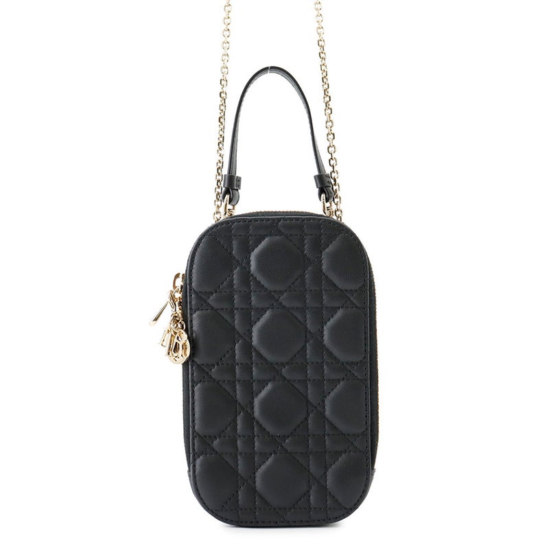 クリスチャン・ディオール スマホケース レディディオール Call'in Dior フォンホルダー カナージュ S0872ONMJ Christian Dior 黒