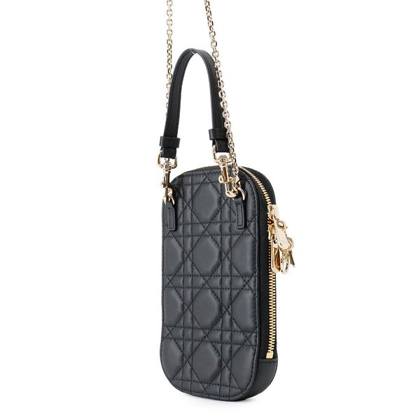 クリスチャン・ディオール スマホケース レディディオール Call'in Dior フォンホルダー カナージュ S0872ONMJ Christian Dior 黒