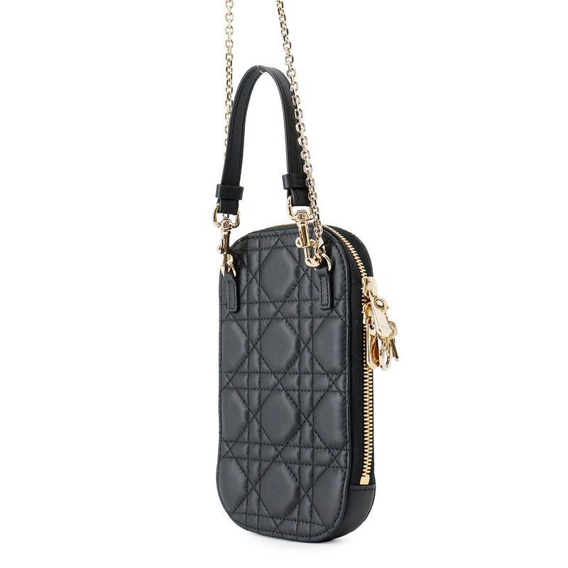 クリスチャン・ディオール スマホケース レディディオール Call'in Dior フォンホルダー カナージュ S0872ONMJ Christian Dior 黒