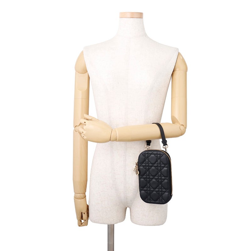 クリスチャン・ディオール スマホケース レディディオール Call'in Dior フォンホルダー カナージュ S0872ONMJ Christian Dior 黒
