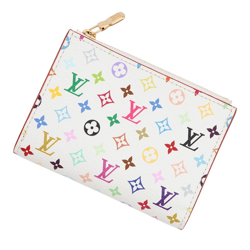 ルイヴィトン 二つ折り財布 モノグラム・マルチカラー LV×TM ポルトフォイユ・リサ M27736 村上隆 白 ホワイト