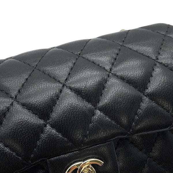 シャネル バッグチャーム ココマーク マトラッセ ミニバッグ ラムスキン AP4760 CHANEL ミニポーチ 小物入れ 黒