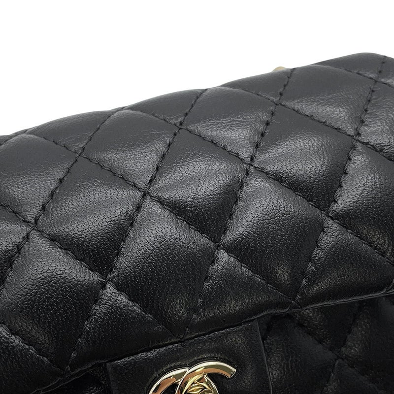 シャネル バッグチャーム ココマーク マトラッセ ミニバッグ ラムスキン AP4760 CHANEL ミニポーチ 小物入れ 黒