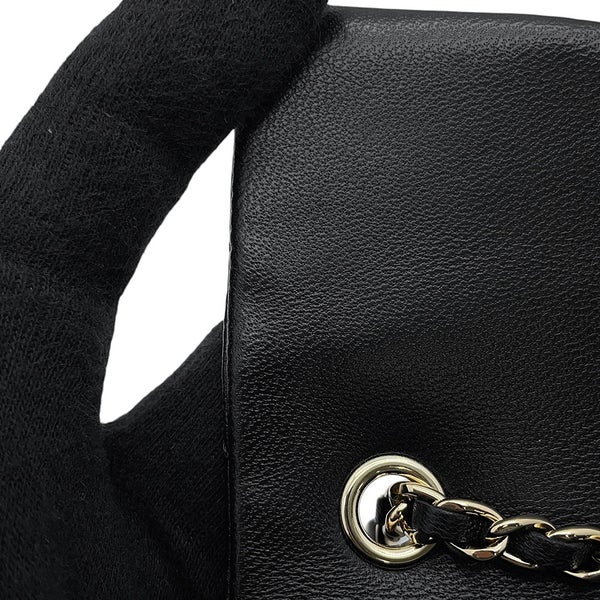 シャネル バッグチャーム ココマーク マトラッセ ミニバッグ ラムスキン AP4760 CHANEL ミニポーチ 小物入れ 黒
