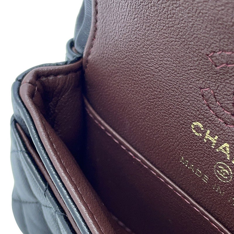 シャネル バッグチャーム ココマーク マトラッセ ミニバッグ ラムスキン AP4760 CHANEL ミニポーチ 小物入れ 黒