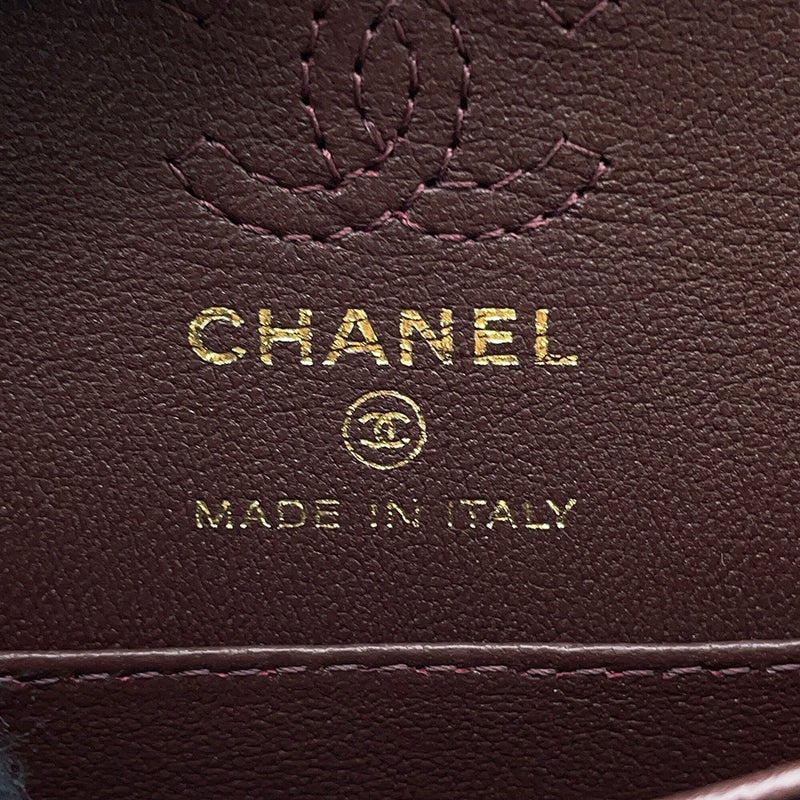 シャネル バッグチャーム ココマーク マトラッセ ミニバッグ ラムスキン AP4760 CHANEL ミニポーチ 小物入れ 黒