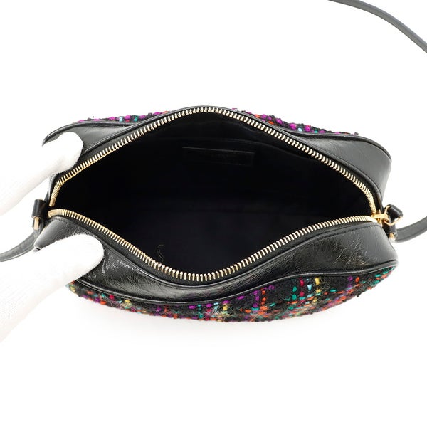 サンローランパリ ショルダーバッグ ルー カメラバッグ ツイード 612544 SAINT LAURENT PARIS バッグ タッセル付き 黒