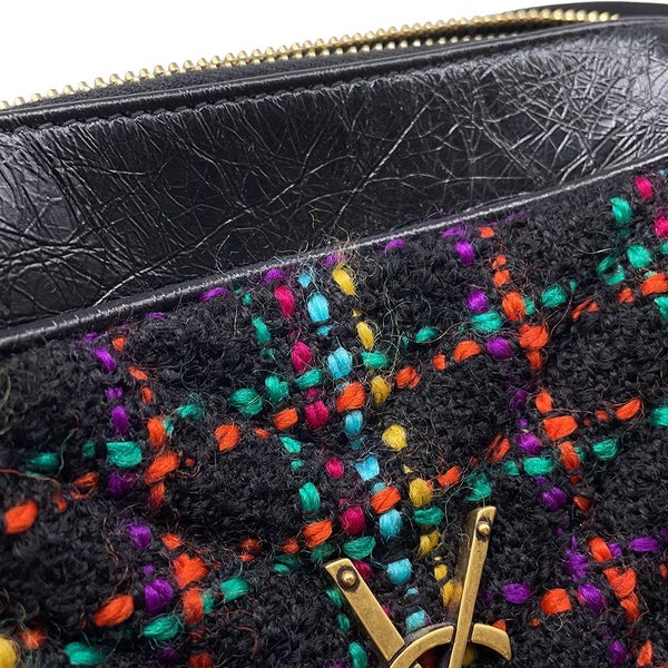 サンローランパリ ショルダーバッグ ルー カメラバッグ ツイード 612544 SAINT LAURENT PARIS バッグ タッセル付き 黒