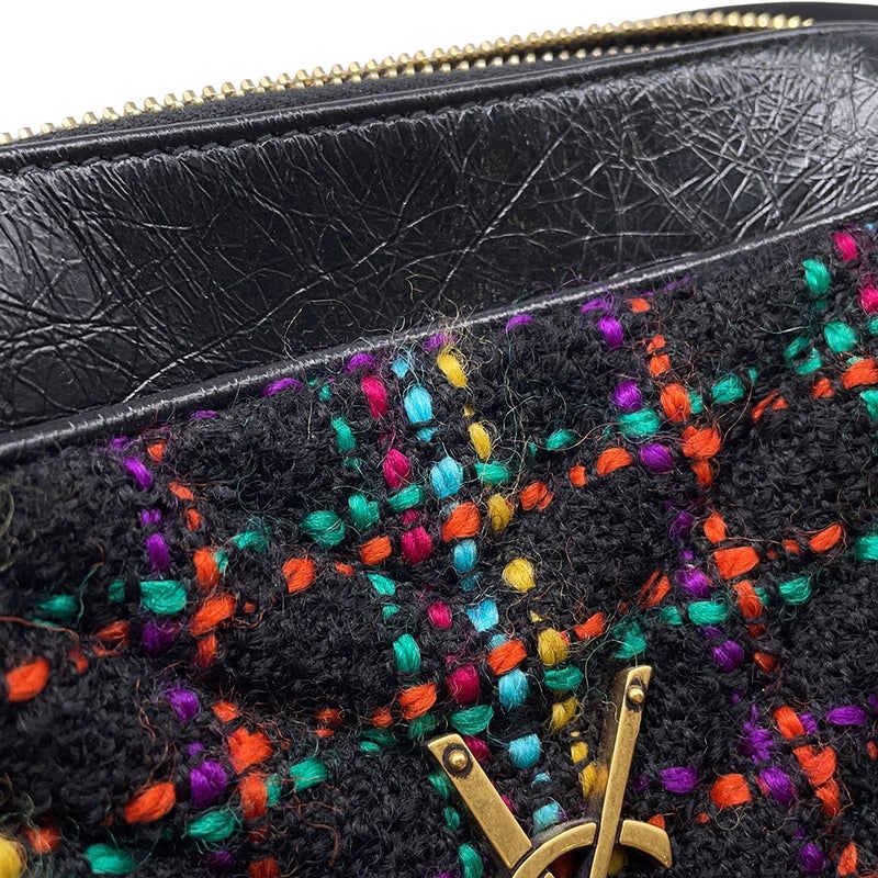 サンローランパリ ショルダーバッグ ルー カメラバッグ ツイード 612544 SAINT LAURENT PARIS バッグ タッセル付き 黒