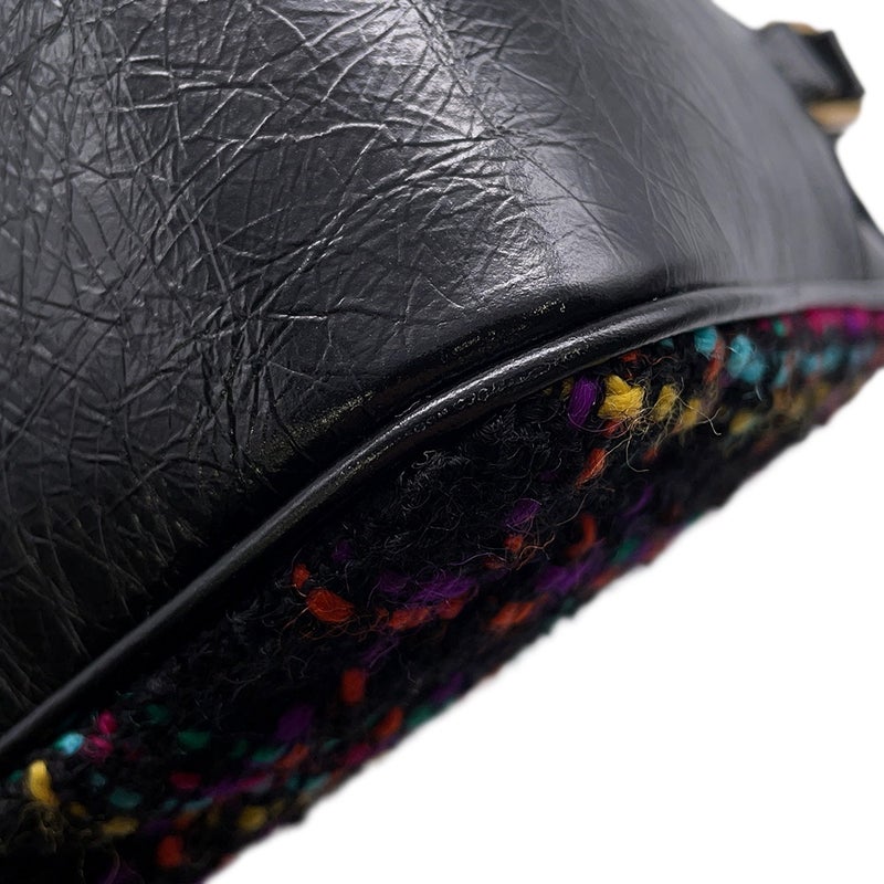 サンローランパリ ショルダーバッグ ルー カメラバッグ ツイード 612544 SAINT LAURENT PARIS バッグ タッセル付き 黒