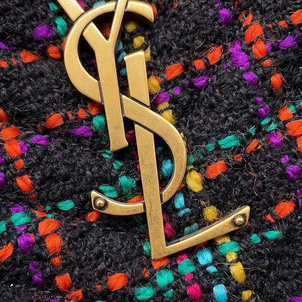 サンローランパリ ショルダーバッグ ルー カメラバッグ ツイード 612544 SAINT LAURENT PARIS バッグ タッセル付き 黒