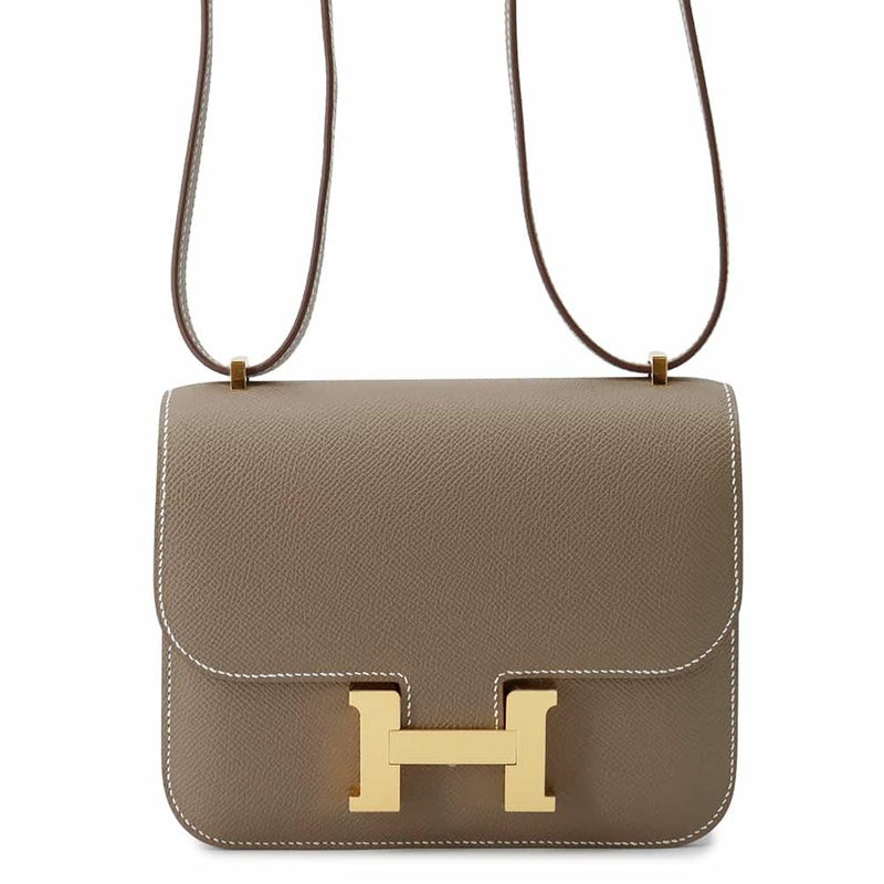 エルメス ショルダーバッグ ミニ コンスタンス3 ミロワール エトゥープ/ゴールド金具 エプソン W刻印 HERMES Constance