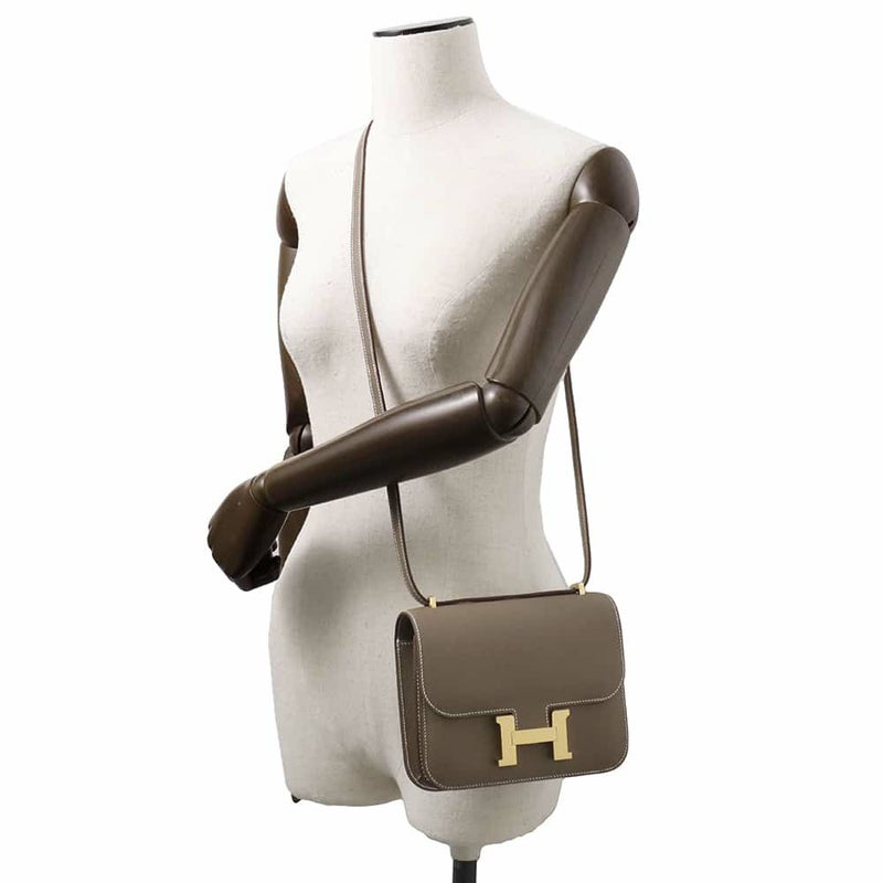 エルメス ショルダーバッグ ミニ コンスタンス3 ミロワール エトゥープ/ゴールド金具 エプソン W刻印 HERMES Constance