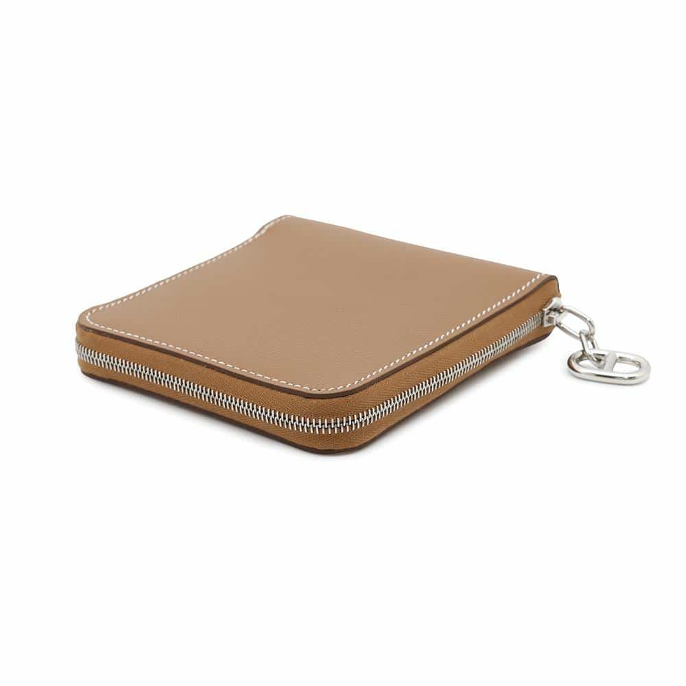 エルメス 二つ折り財布 ジップアンゴー2 ゴールド/シルバー金具 エバー