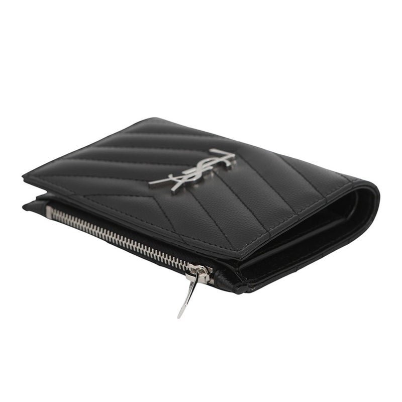 サンローランパリ 二つ折り財布 Vステッチ コンパクトウォレット レザー 575974 SAINT LAURENT PARIS 黒