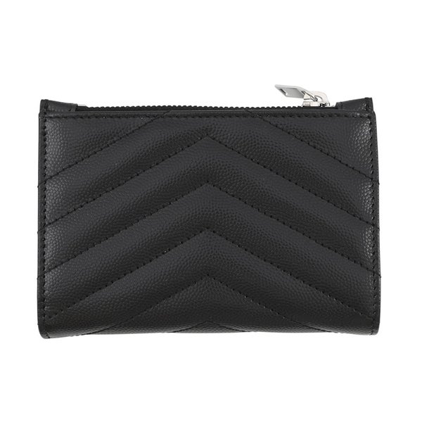 サンローランパリ 二つ折り財布 Vステッチ コンパクトウォレット レザー 575974 SAINT LAURENT PARIS 黒