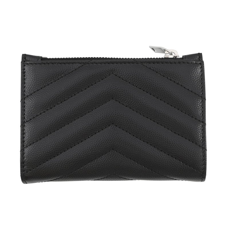 サンローランパリ 二つ折り財布 Vステッチ コンパクトウォレット レザー 575974 SAINT LAURENT PARIS 黒