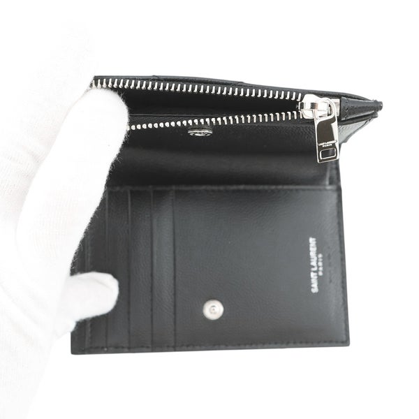 サンローランパリ 二つ折り財布 Vステッチ コンパクトウォレット レザー 575974 SAINT LAURENT PARIS 黒