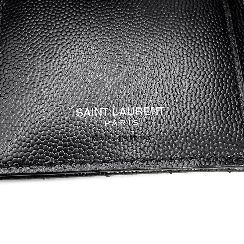 サンローランパリ 二つ折り財布 Vステッチ コンパクトウォレット レザー 575974 SAINT LAURENT PARIS 黒
