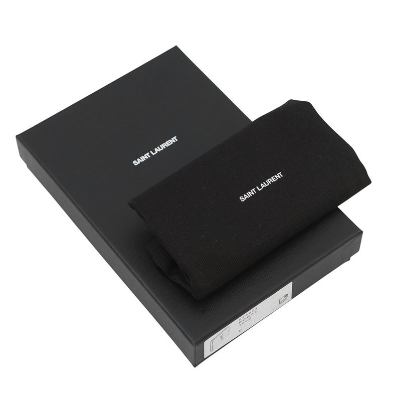 サンローランパリ 二つ折り財布 Vステッチ コンパクトウォレット レザー 575974 SAINT LAURENT PARIS 黒