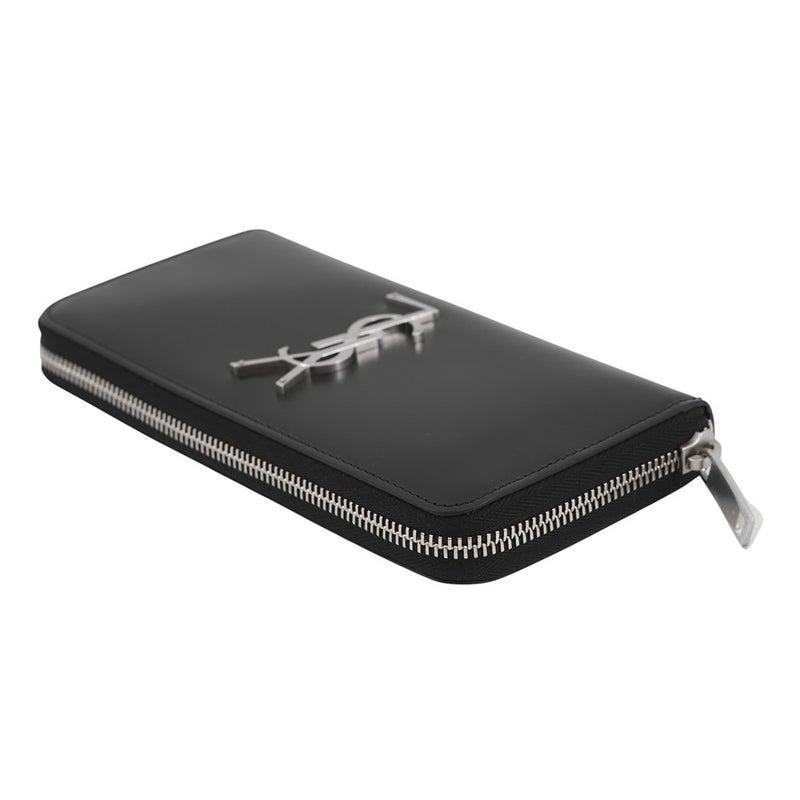 サンローランパリ 長財布 YSLロゴ ラウンドファスナー カーフレザー 617415 SAINT LAURENT PARIS 黒