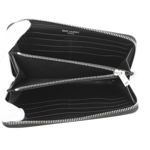 サンローランパリ 長財布 YSLロゴ ラウンドファスナー カーフレザー 617415 SAINT LAURENT PARIS 黒