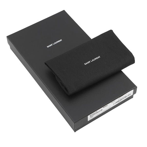 サンローランパリ 長財布 YSLロゴ ラウンドファスナー カーフレザー 617415 SAINT LAURENT PARIS 黒