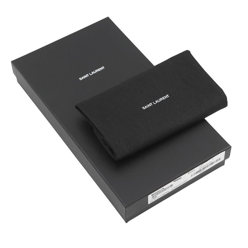 サンローランパリ 長財布 YSLロゴ ラウンドファスナー カーフレザー 617415 SAINT LAURENT PARIS 黒