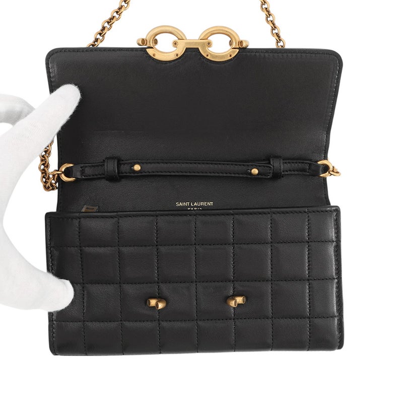 サンローランパリ チェーンウォレット LE MAILLON WALLET ラムスキン 738109 SAINT LAURENT PARIS 財布 黒