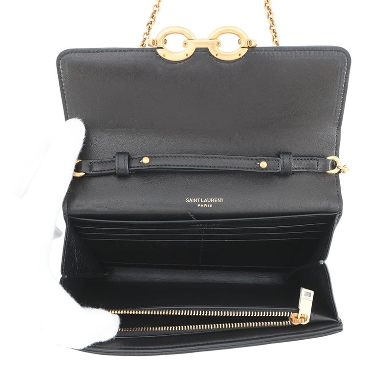 サンローランパリ チェーンウォレット LE MAILLON WALLET ラムスキン 738109 SAINT LAURENT PARIS 財布 黒