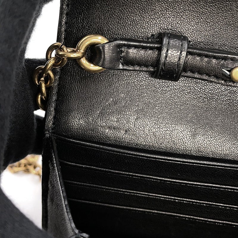 サンローランパリ チェーンウォレット LE MAILLON WALLET ラムスキン 738109 SAINT LAURENT PARIS 財布 黒
