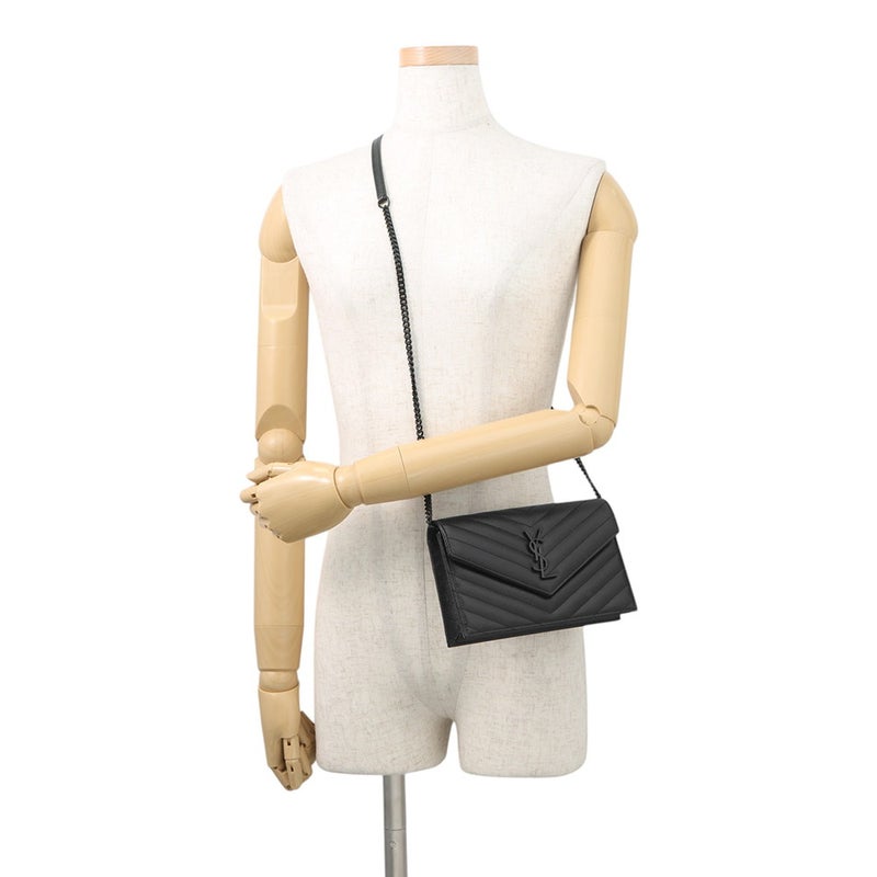 サンローランパリ チェーンウォレット カサンドラ レザー 695108 SAINT LAURENT PARIS 財布 黒