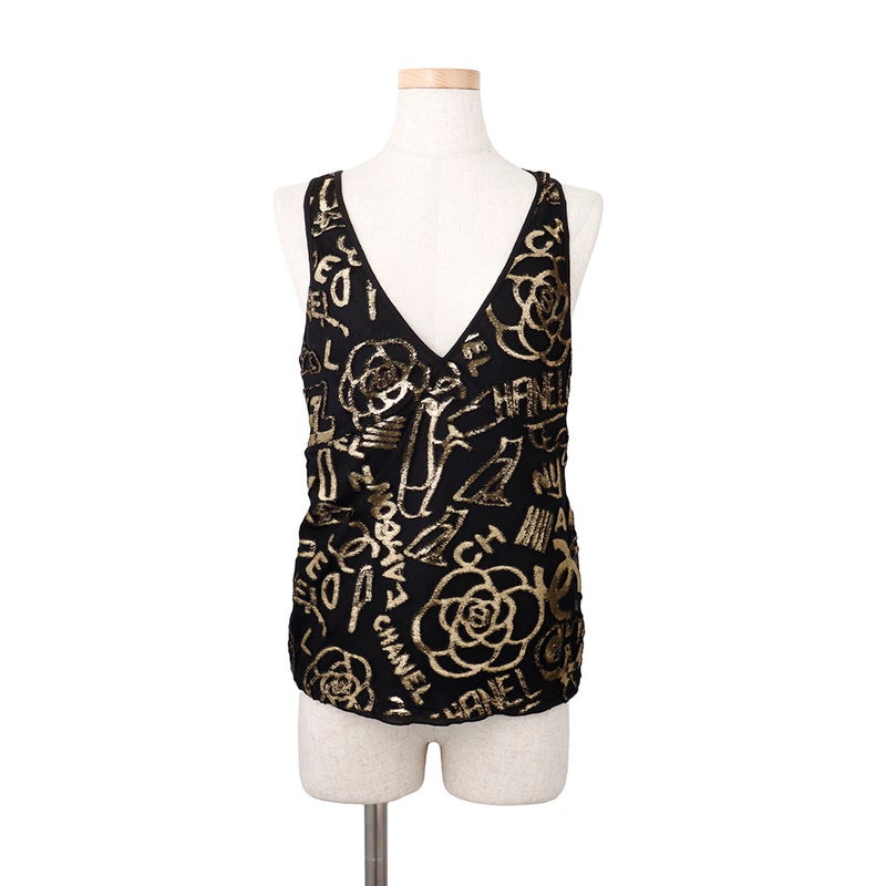 シャネル タンクトップ エジプトコレクション レディースサイズ38 P61889 CHANEL トップス 黒