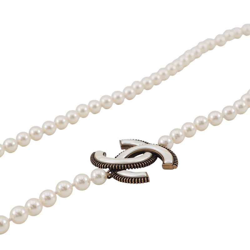 シャネル ロングネックレス ココマーク フェイクパール A24K CHANEL アクセサリー