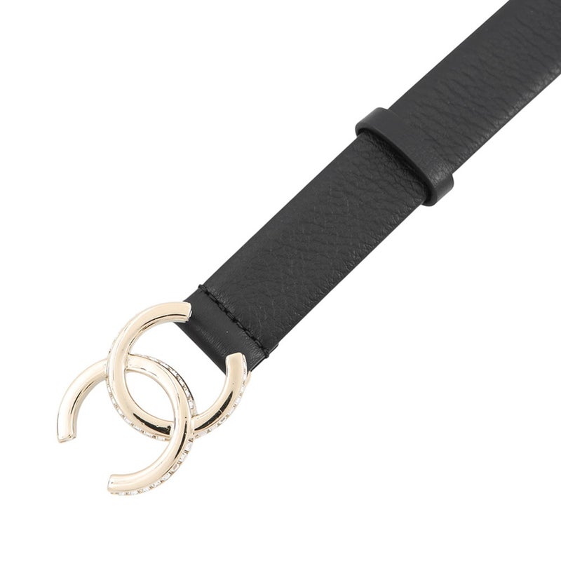 シャネル べルト ココマーク ラインストーン サイズ70 B23 B CHANEL 黒