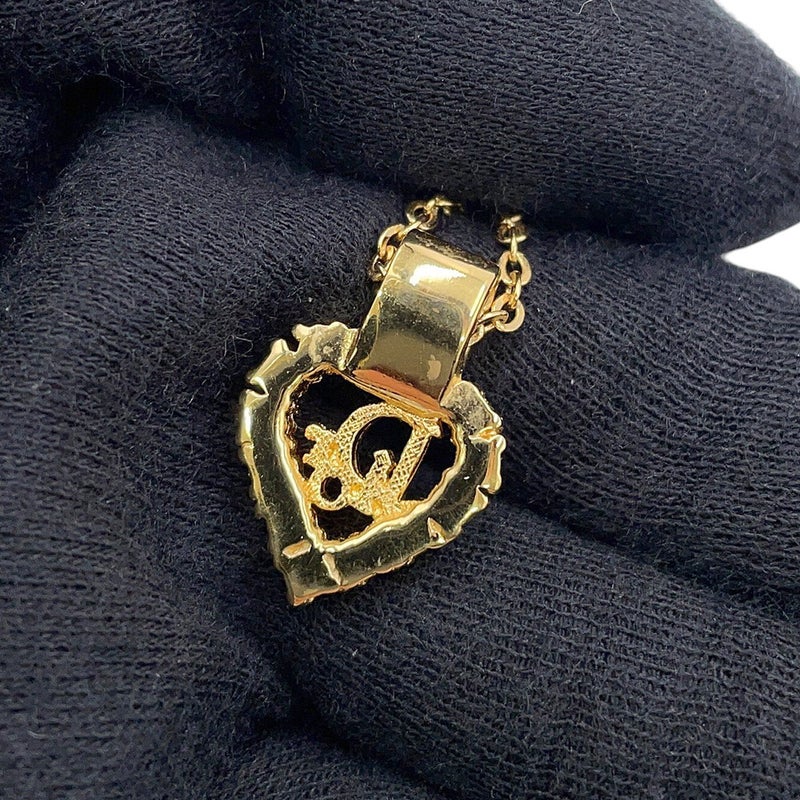 クリスチャン・ディオール ネックレス ロゴ ハート メタル ラインストーン Christian Dior