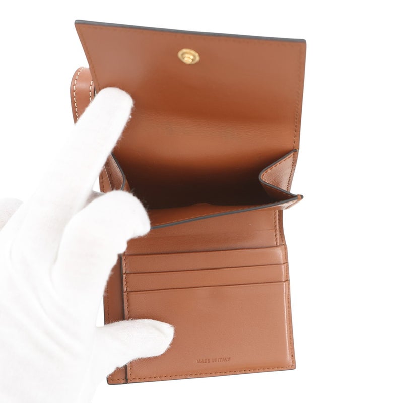 セリーヌ 三つ折り財布 トリオンフ コンパクトウォレット カーフレザー キャンバス 10D782 CELINE