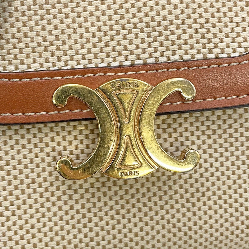 セリーヌ 三つ折り財布 トリオンフ コンパクトウォレット カーフレザー キャンバス 10D782 CELINE