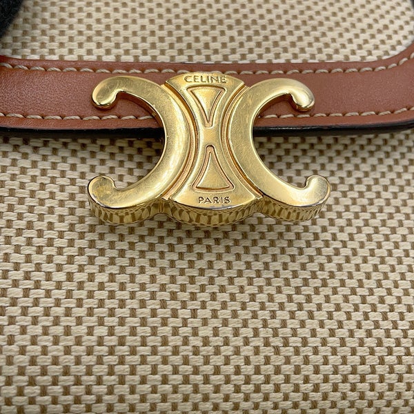 セリーヌ 三つ折り財布 トリオンフ コンパクトウォレット カーフレザー キャンバス 10D782 CELINE