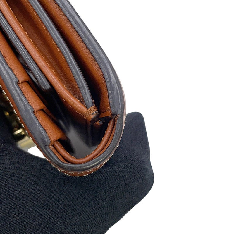 セリーヌ 三つ折り財布 トリオンフ コンパクトウォレット カーフレザー キャンバス 10D782 CELINE