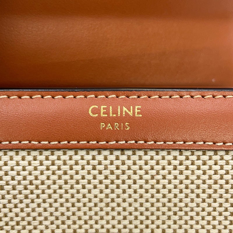 セリーヌ 三つ折り財布 トリオンフ コンパクトウォレット カーフレザー キャンバス 10D782 CELINE