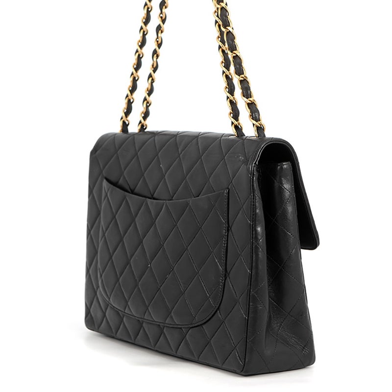シャネル チェーンショルダーバッグ マトラッセ ココマーク ラムスキン CHANEL バッグ 黒