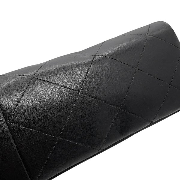 シャネル チェーンショルダーバッグ マトラッセ ココマーク ラムスキン CHANEL バッグ 黒